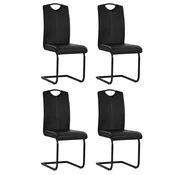 vidaXL Jedilni stoli 4 kosi umetno usnje 43x55x100 cm črne barve