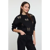 Trendyol Majica pueblo/kapučino/črna