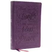 NKJV, Giant Print Center-Column Reference Bible, Verse Art Cover Collection, Leathersoft, Purple, Red Letter, Comfort Pr