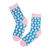 Sokisahtel Nogavice POPPY merino wool socks with dots modra
