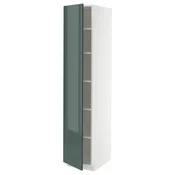 METOD Visoki element s policama, bela/Kallarp tamna sivozelena visokog sjaja, 40x60x200 cm
