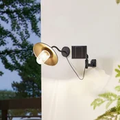 Lindby LED-solarna stenska svetilka Virane, črna, aluminij - Sodobni