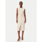 Rinascimento Cocktail obleka CFC0020278002 Bež Slim Fit