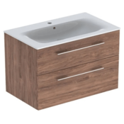 GEBERIT omarica za umivalnik z dvema predaloma Selnova Square, 98.8 cm, oreh hickory/melamin, struktura lesa (501.214.00.1)