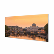 tulup.si Stenska plošča za kuhinjo Reka rim sunset mostov stavb 125x50 cm