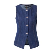 PIECES Brezrokavnik PCFABIA moder denim