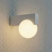 Lucande LED-stenna svetilka za zunanjo uporabo Vijon, svetlo siva, CCT, IP44 - Sodobni - svetlo siva, bela - Aluminij