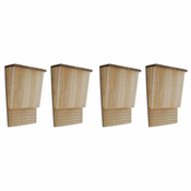 Kucice za šišmiše 4 kom 22 x 12 x 34 cm drvene
