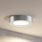 Prios LED stropna svetilka Edwina, srebrna, 12 cm, CCT, IP44 - Kopalnica - Sodobni - srebrna, bela - Kovina