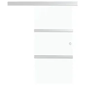 vidaXL Drsna vrata z mehkimi blokadami ESG steklo in aluminij 76x205cm