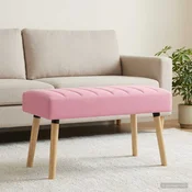 Vidaxl Bench z kanalnim oblazinjenjem Roza 80 x 40 x 46 cm Blago