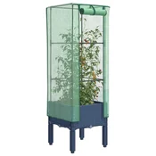 Vidaxl Visoka greda s prevleko za rastlinjak videz ratana 40x40x140 cm