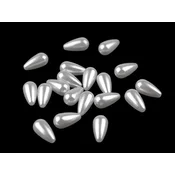 Plastične voščene kroglice / biseri Glance drop 8x16 mm - bele (10 g)