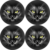 Bertoni Home Unisexs 4 Thick Round Table Pads Set Nero