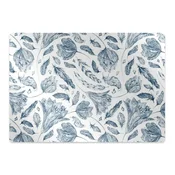 Decormat Podloga za zaščito tal Blue leaves 140x100 cm 15 cm