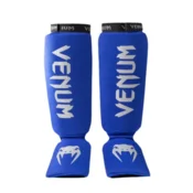 Venum Kontact Shinguards, Royal Blue/Silver - 8 oz