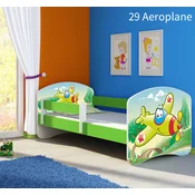 Djecji krevet ACMA s motivom, bocna zelena 140x70 cm 29 Aeroplane