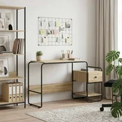 vidaXL Miza s shrambo Sonoma hrast 131,5 x 50 x 75,5 cm
