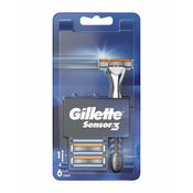 Gillette Sensor 3 brivnik + nadomestne britvice 6 ks