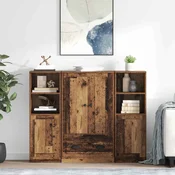 Highboard s ladicama 3 pcs Staro drvo Konstruirano drvo