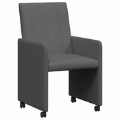 Vidaxl Jedilni stoli s kolesi 2 szt. Temno siva 57 x 66 x 94 cm