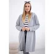 Cardigan with oversize print grey