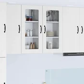 Zidni stakleni ormaric LUCCA 2 pcs Bijela visokog sjaja