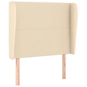 Vidaxl Vzglavje z ušesi krem 83x23x118/128 cm blago