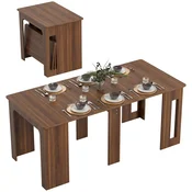 HOMCOM HOMCOM Jedilna miza iverna plošča, jeklo 180D x 85Š x 75V cm rjava, (5000242589)