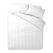 Bela 3-delna satenasta posteljnina za zakonsko posteljo 200x200 cm So Soft Satin Stripe – Catherine Lansfield