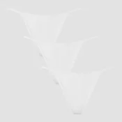 Ženske spodnjice G-string s srednje visokim pasom MP (pakiranje s 3 kosi) – bela - M - Bela