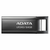 ADATA Flash disk 64 GB UR340, USB 3.2 Dash Drive, sijajna črna