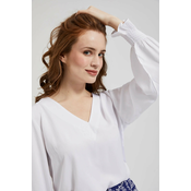 Womens blouse with lace on the back MOODO - white