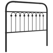 Vidaxl Kovinsko nadomestno vzglavje črno 100 cm
