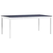 Vidaxl Jedilna miza bela in siva 180x90x73 cm borovina