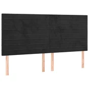Vidaxl Vzglavje postelje črno 200x5x118/128 cm žametno