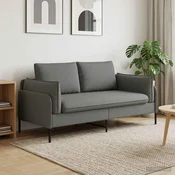 vidaXL Kavč za 2 osebi Temno siva 188 x 81 x 89 cm Blago