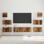 Set TV komoda Zidne 8 pcs Staro drvo Konstruirano drvo