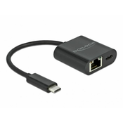 DELOCK Pretvornik USB 3.2 Tip-C - Mrežni UTP GIGA 10/100/1000 + 1x USB Tip-C Delock 66644