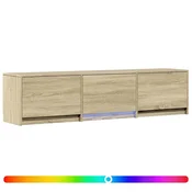 Vidaxl TV omarica z LED osvetlitvijo Sonoma hrast 165 x 34 x 40 cm