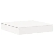 Vidaxl Peskovnik s pokrovom bel 111x111x19,5 cm trdna borovina