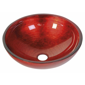 Stekleni umivalnik MURANO ROSSO IMPERO, 40 x 14 cm, rdeč - Barve - 7 - 24 - Steklo - Stojalo - Ne - Sapho - MURANO - 40.00 - Brez odprtine - Ring - Umivalnik za namestitev na polico - O40x14 cm