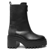 Škornji Calvin Klein Jeans Chunky Heeled Zip YW0YW01541 Črna