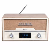 DAB+ FM Radio | Bluetooth | CD Player | Sat i Alarm | Svijetlo Drvo | DENVER