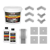 Dichtset 210G tekoča folija 12 kg 20 m trak 4 x vogali 4 x manšeta