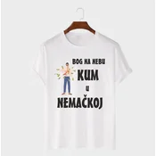 MAFIMI Muška majica Bog na nebu kum u Nemackoj, Bela