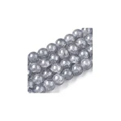 Ispucale staklene perle kugla 12 mm siva-niska
