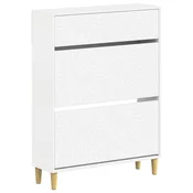 vidaXL omara za čevlje DELFT 78 x 24 x 103 cm Inženirski les Bela