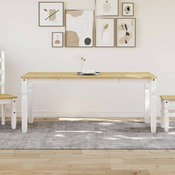 Blagovaonski stol Corona bijeli 180x90x75 cm masivna borovina