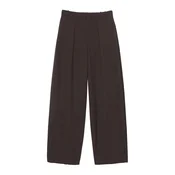 Pull&Bear Hlače z naborki temno rjava